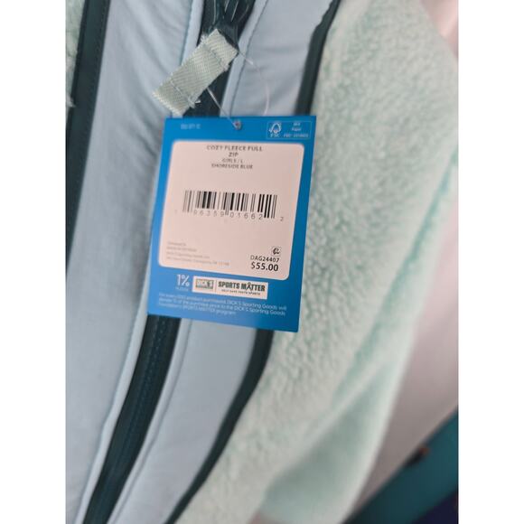 DSG Cozy Fleece‎ Full Zip Girls Large Sherpa Shoreside Blue - Picture 8 of 16